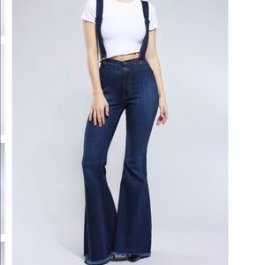Vibrant Suspender Flare Jeans